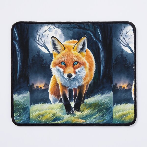 Item preview, Fox Portrait. night fox, moon fox, fantasy fox, whimsical fox designed and sold by FoxVibes.