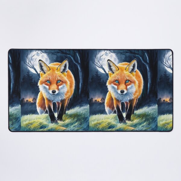 Item preview, Fox Portrait. night fox, moon fox, fantasy fox, whimsical fox designed and sold by FoxVibes.