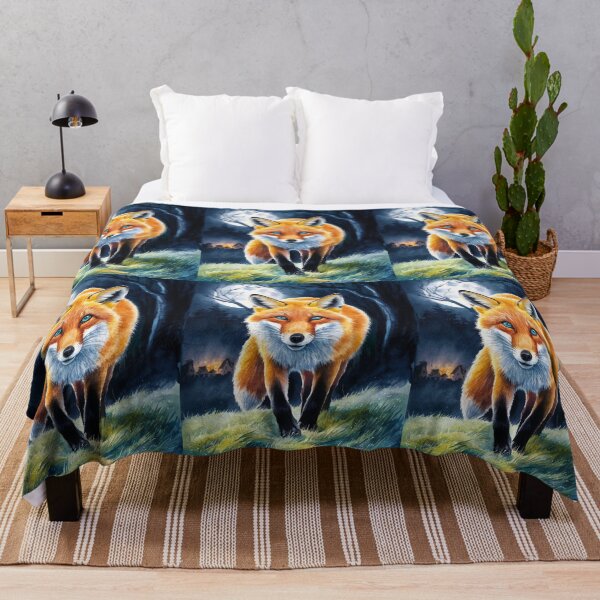 Artikelvorschau, Fuchsporträt. Nachtfuchs, Mondfuchs, Fantasiefuchs, wunderlicher Fuchs entworfen und verkauft von FoxVibes.