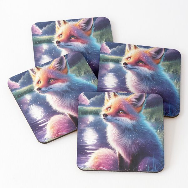 Item preview, Fox Portrait. night fox, moon fox, fantasy fox, whimsical fox designed and sold by FoxVibes.