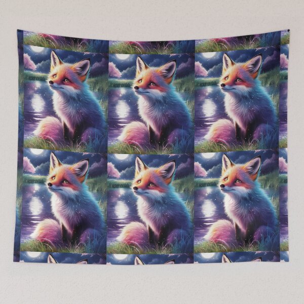 Item preview, Fox Portrait. night fox, moon fox, fantasy fox, whimsical fox designed and sold by FoxVibes.