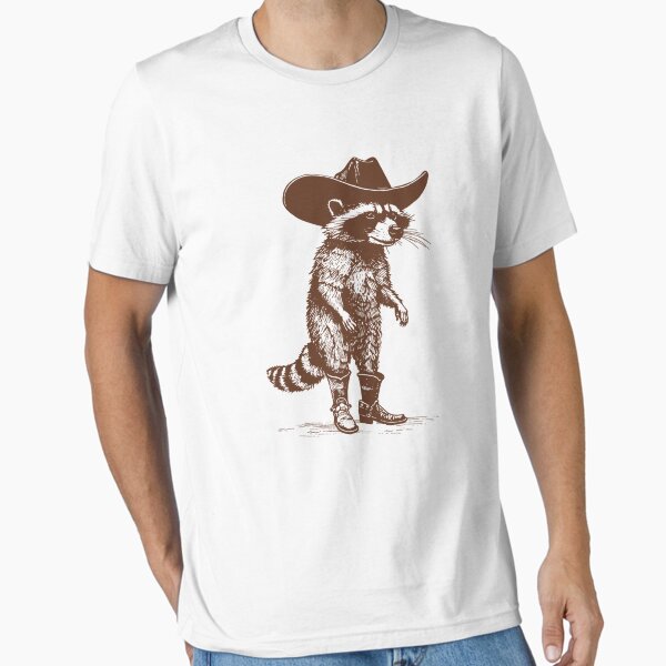Aperçu de l'œuvre T-shirt Vintage raton laveur Cowboy Cowgirl Trash Panda Western Country créée et vendue par AnnetteGarrett.