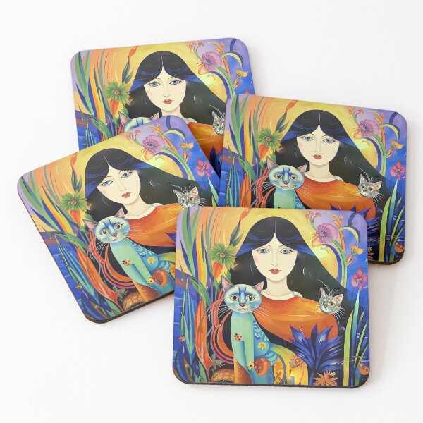 Item preview, Beautiful girl with a cat. designed and sold by Natalia-Vlad.