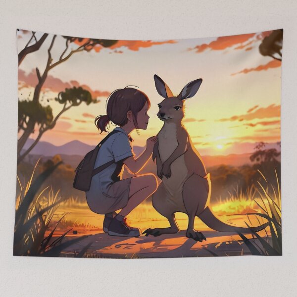Item preview, Little girl and baby kangaroo designed and sold by Astralia.