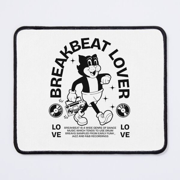 Item preview, BREAKBEAT  - Lover Cat Mascot (black)  designed and sold by Discothreadz.