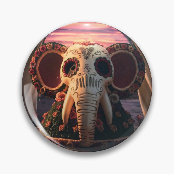 Item preview, Elephant Portrait. sugar skull day, day of the dead, calavera, mexican skull, colorful skull, candy skull designed and sold by ElephantVibes.