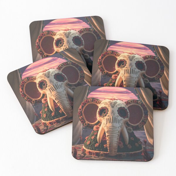Item preview, Elephant Portrait. sugar skull day, day of the dead, calavera, mexican skull, colorful skull, candy skull designed and sold by ElephantVibes.