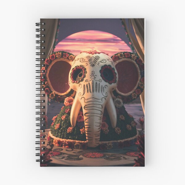 Item preview, Elephant Portrait. sugar skull day, day of the dead, calavera, mexican skull, colorful skull, candy skull designed and sold by ElephantVibes.