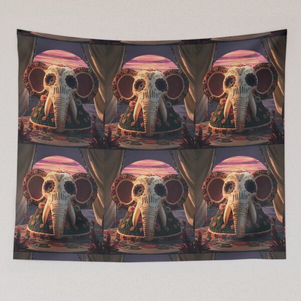 Item preview, Elephant Portrait. sugar skull day, day of the dead, calavera, mexican skull, colorful skull, candy skull designed and sold by ElephantVibes.