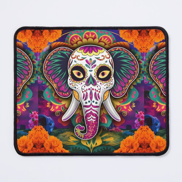 Item preview, Elephant Portrait. sugar skull day, day of the dead, calavera, mexican skull, colorful skull, candy skull designed and sold by ElephantVibes.