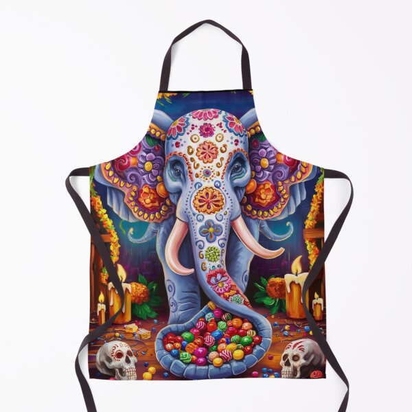 Item preview, Elephant Portrait. sugar skull day, day of the dead, calavera, mexican skull, colorful skull, candy skull designed and sold by ElephantVibes.