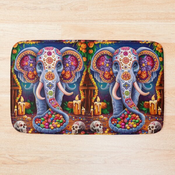Item preview, Elephant Portrait. sugar skull day, day of the dead, calavera, mexican skull, colorful skull, candy skull designed and sold by ElephantVibes.