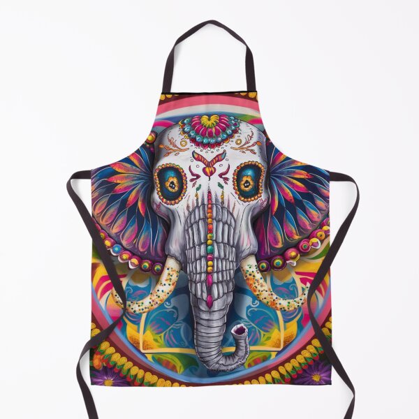 Item preview, Elephant Portrait. sugar skull day, day of the dead, calavera, mexican skull, colorful skull, candy skull designed and sold by ElephantVibes.