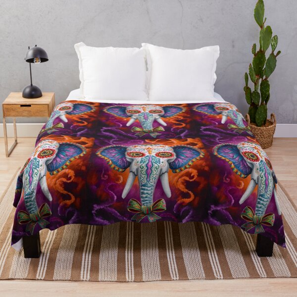 Item preview, Elephant Portrait. sugar skull day, day of the dead, calavera, mexican skull, colorful skull, candy skull designed and sold by ElephantVibes.