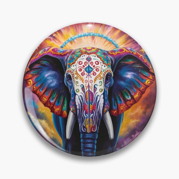Item preview, Elephant Portrait. sugar skull day, day of the dead, calavera, mexican skull, colorful skull, candy skull designed and sold by ElephantVibes.
