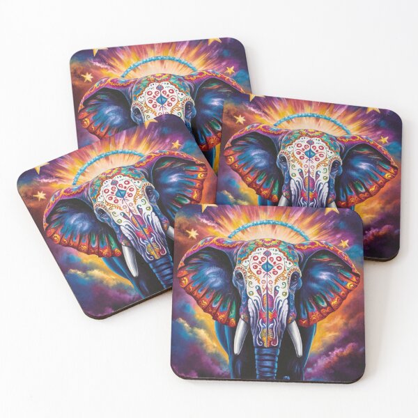 Item preview, Elephant Portrait. sugar skull day, day of the dead, calavera, mexican skull, colorful skull, candy skull designed and sold by ElephantVibes.