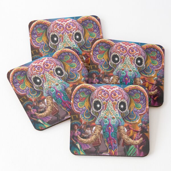 Item preview, Elephant Portrait. sugar skull day, day of the dead, calavera, mexican skull, colorful skull, candy skull designed and sold by ElephantVibes.