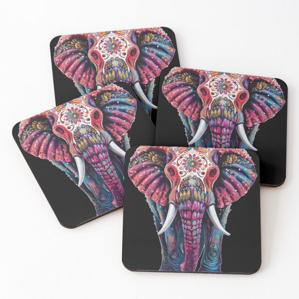 Item preview, Elephant Portrait. sugar skull day, day of the dead, calavera, mexican skull, colorful skull, candy skull designed and sold by ElephantVibes.