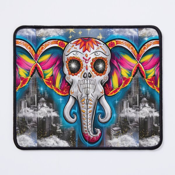 Item preview, Elephant Portrait. sugar skull day, day of the dead, calavera, mexican skull, colorful skull, candy skull designed and sold by ElephantVibes.