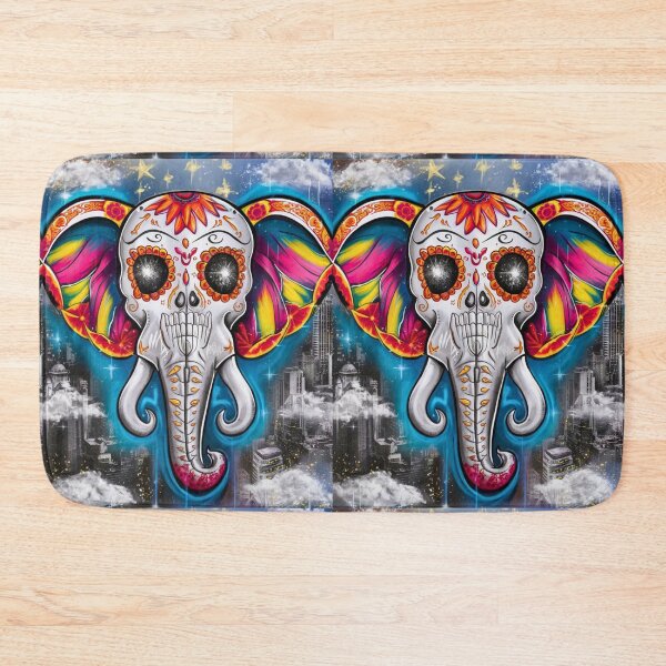 Item preview, Elephant Portrait. sugar skull day, day of the dead, calavera, mexican skull, colorful skull, candy skull designed and sold by ElephantVibes.