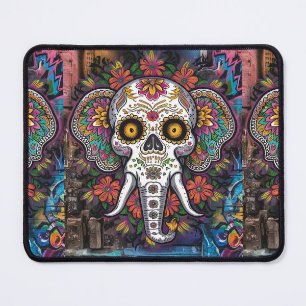 Item preview, Elephant Portrait. sugar skull day, day of the dead, calavera, mexican skull, colorful skull, candy skull designed and sold by ElephantVibes.