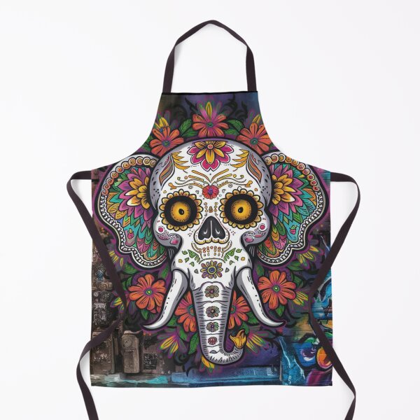 Item preview, Elephant Portrait. sugar skull day, day of the dead, calavera, mexican skull, colorful skull, candy skull designed and sold by ElephantVibes.