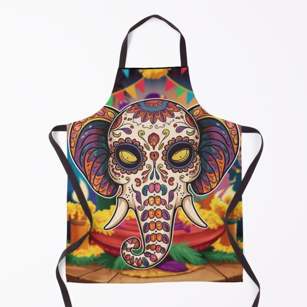 Item preview, Elephant Portrait. sugar skull day, day of the dead, calavera, mexican skull, colorful skull, candy skull designed and sold by ElephantVibes.