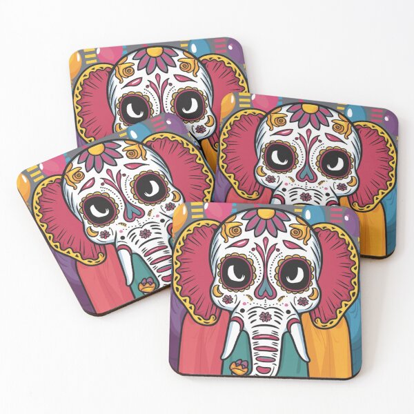 Item preview, Elephant Portrait. sugar skull day, day of the dead, calavera, mexican skull, colorful skull, candy skull designed and sold by ElephantVibes.
