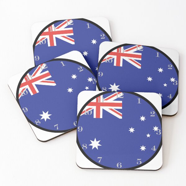 Artikelvorschau, Wanduhr mit australischer Flagge entworfen und verkauft von Numbers-Art.