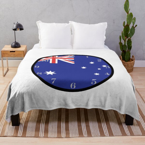 Artikelvorschau, Wanduhr mit australischer Flagge entworfen und verkauft von Numbers-Art.