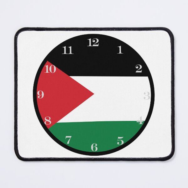Item preview, Palestinian flag wall clock designed and sold by Numbers-Art.