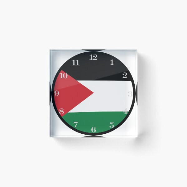 Item preview, Palestinian flag wall clock designed and sold by Numbers-Art.