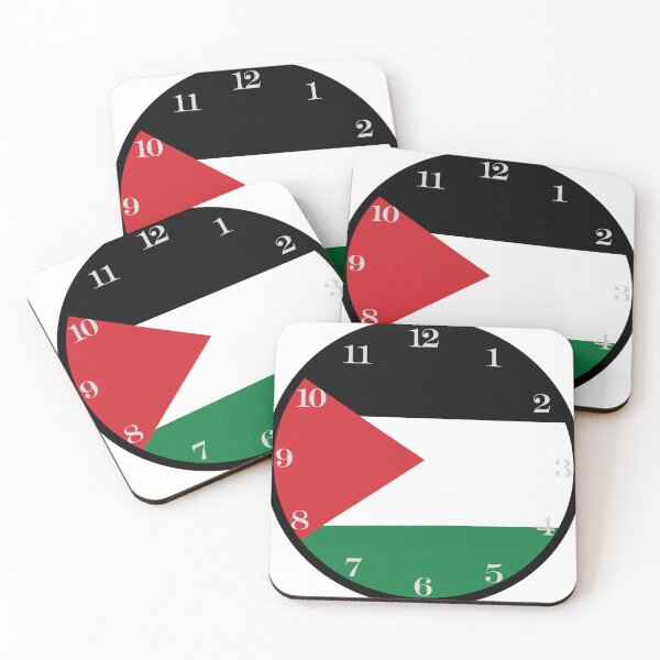 Item preview, Palestinian flag wall clock designed and sold by Numbers-Art.