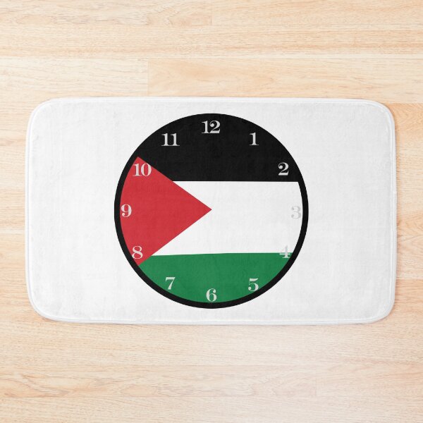 Item preview, Palestinian flag wall clock designed and sold by Numbers-Art.