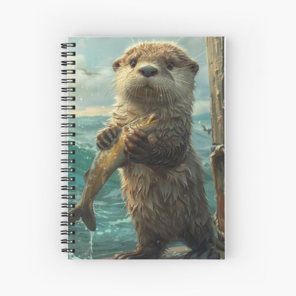 Item preview, Otter Pup Handing Fish designed and sold by SurrealismByKia.