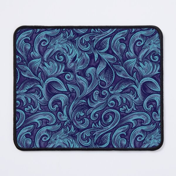 Item preview, Carved Tooled Raven Acanthus in blue designed and sold by Marcia and Ron Stacy Studios.