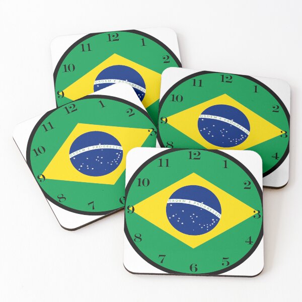 Item preview, Brazilian flag wall clock designed and sold by Numbers-Art.