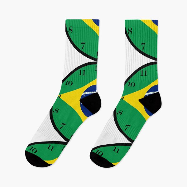 Item preview, Brazilian flag wall clock designed and sold by Numbers-Art.