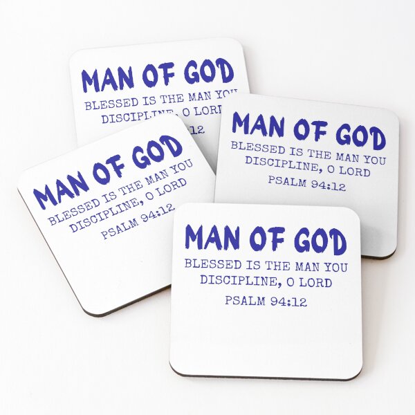 Item preview, Man of God, Psalm: 94: 12, blue design.  designed and sold by MoriaStore.