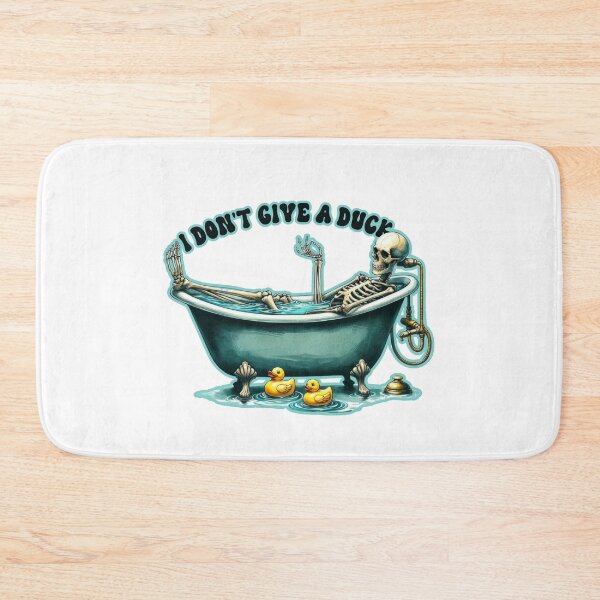 Item preview, I don't give a duck: funny skeleton in clawfoot tub with rubber duckies. designed and sold by JoyOfHopeStore.