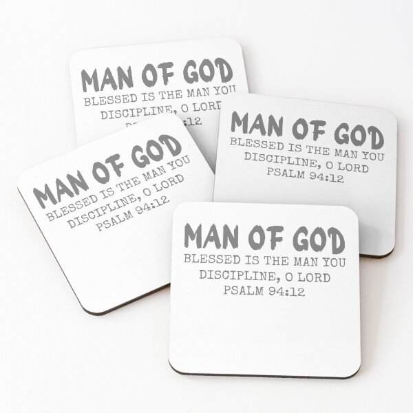 Item preview, Man of God, Psalm: 94: 12, gray design.  designed and sold by MoriaStore.