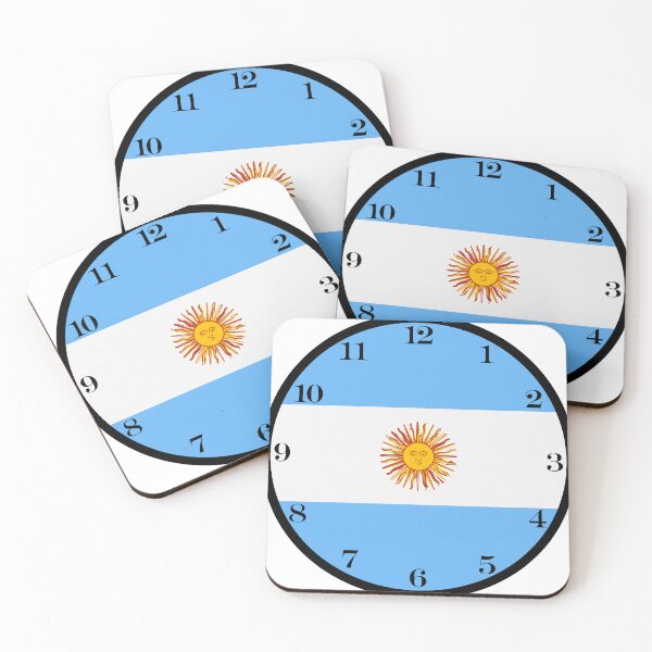 Item preview, Argentinian flag wall clock designed and sold by Numbers-Art.