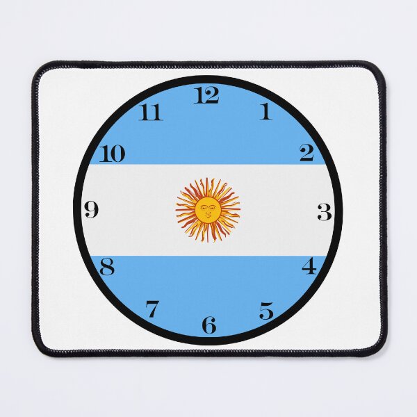 Item preview, Argentinian flag wall clock designed and sold by Numbers-Art.