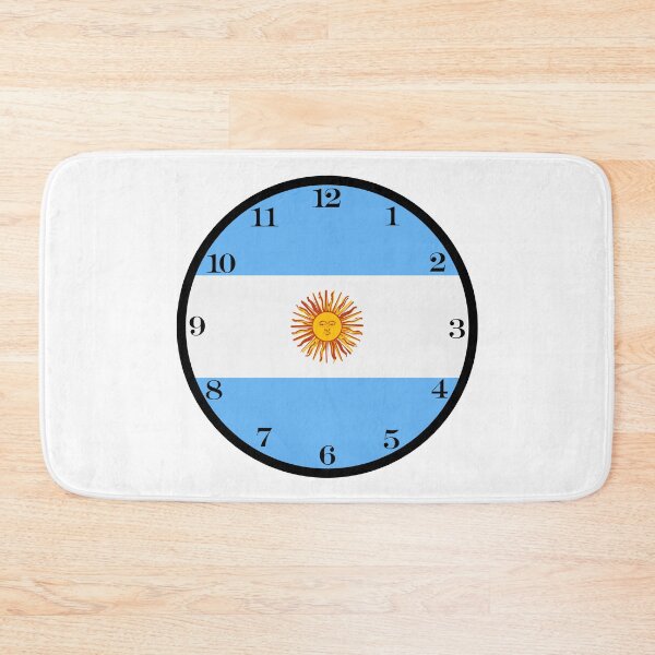 Item preview, Argentinian flag wall clock designed and sold by Numbers-Art.