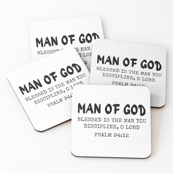Item preview, Man of God, Psalm: 94: 12, Black design.  designed and sold by MoriaStore.