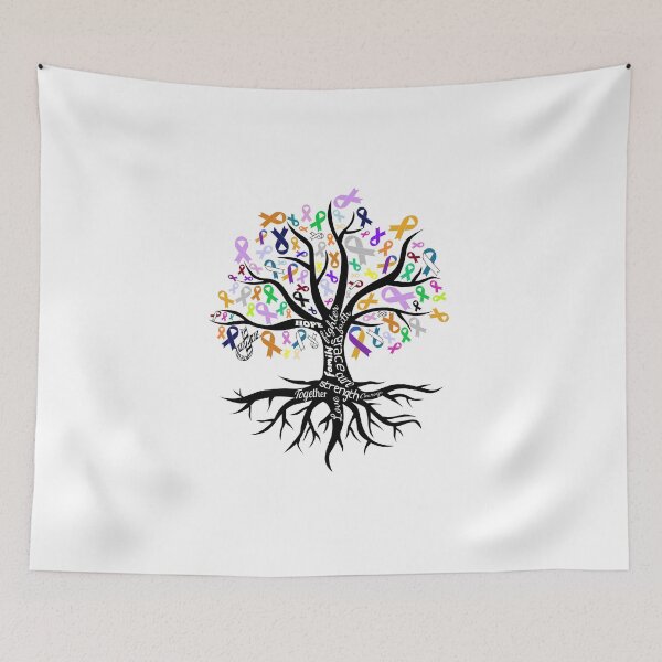 Item preview,  Fight cancer in all colors tree designed and sold by pnkpopcorn.