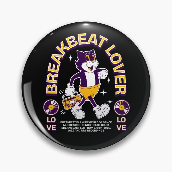 Item preview, BREAKBEAT  - Lover Cat Retro Mascot (purple/gold)  designed and sold by Discothreadz.