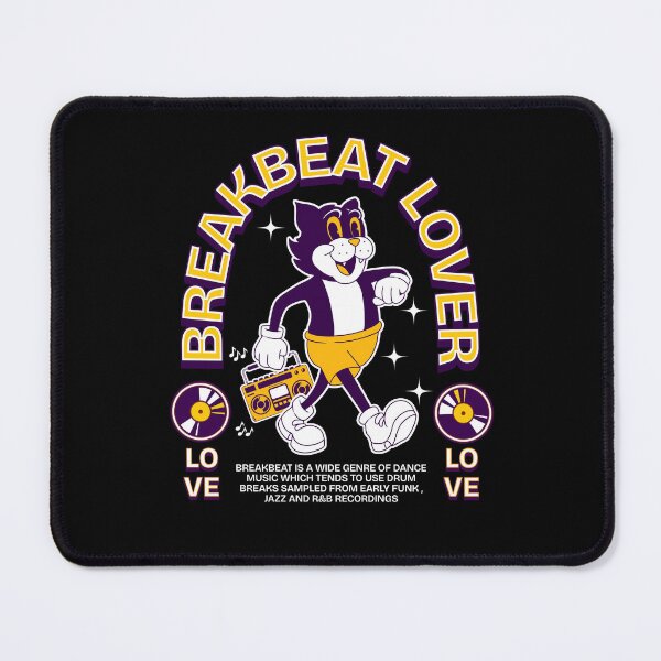 Item preview, BREAKBEAT  - Lover Cat Retro Mascot (purple/gold)  designed and sold by Discothreadz.