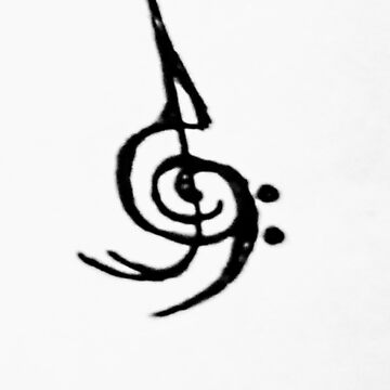 Artwork thumbnail, Non-Binary Music Treble and Bass Clef Woven Together by kintsugi-sjmc