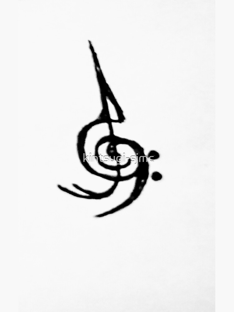 Thumbnail 3 of 3, Sticker, Non-Binary Music Treble and Bass Clef Woven Together designed and sold by kintsugi-sjmc.